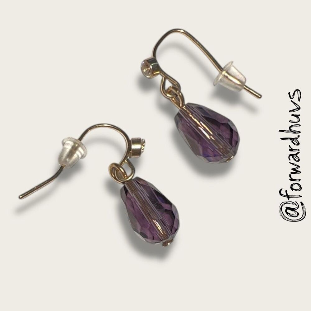 Bundle Sale 3 for $15 | Purple Faceted Dangle Earrings – 15/16”